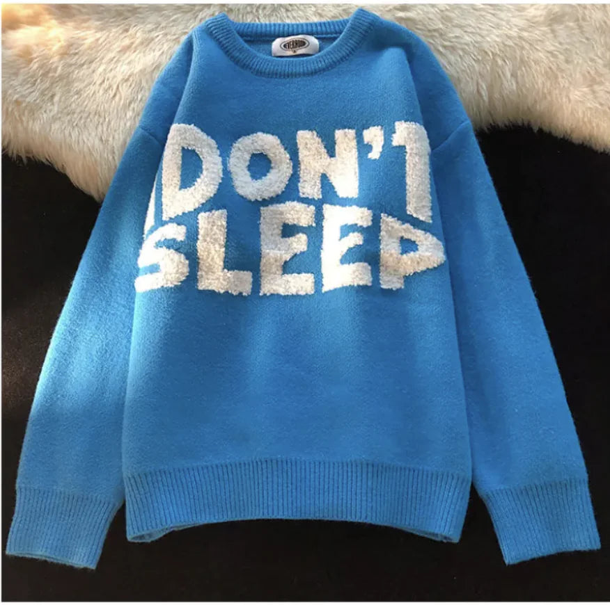 'Don't Sleep' Knitted Sweater