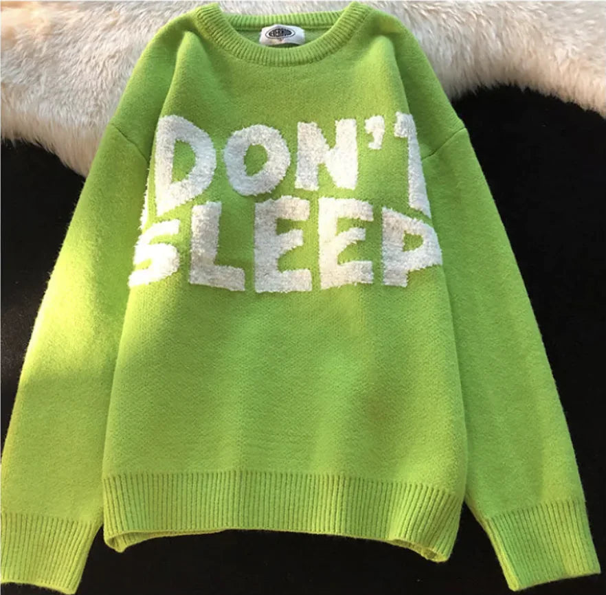 'Don't Sleep' Knitted Sweater